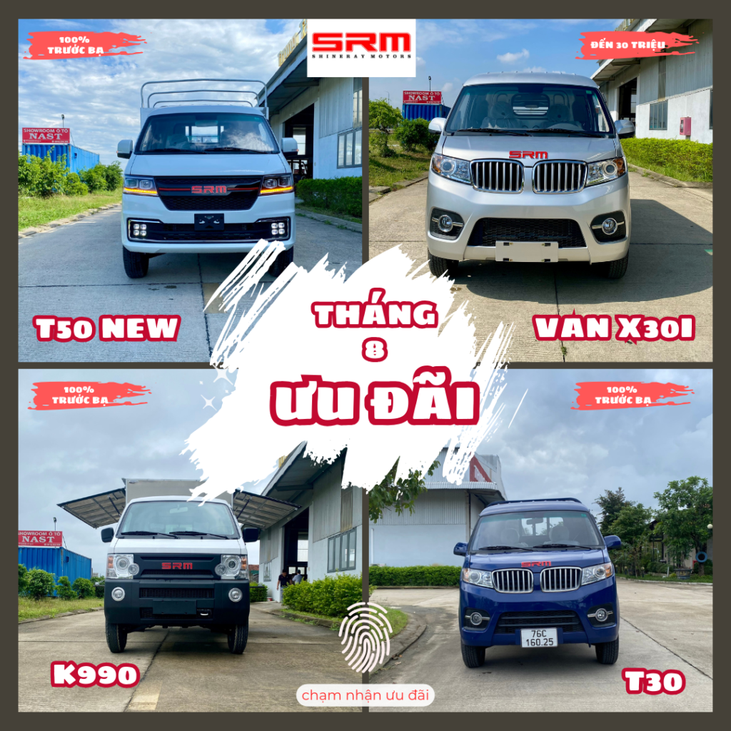 Ưu đãi tháng 8 khi mua xe tải SRM tại Showroom xe tải Quảng Ngãi