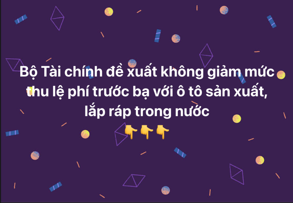 Bộ Tài chính đề xuất không giảm mức thu lệ phí trước bạ với ô tô sản xuất, lắp ráp trong nước